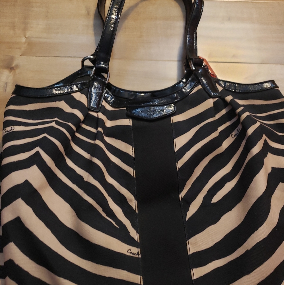 Zebra Coach Tote